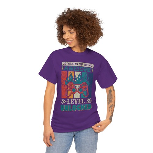 Gaming Video Games Unisex Heavy Cotton Tee T-Shirt 'Years Of Being Awesome' - Picture 96 of 109