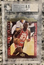 BGS 8.5 1996 Coll Choice Michael Jordan Game Used Wizards Practice Patch Jersey 