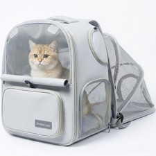 Cat Backpack Carrier Expandable, Breathable Mesh Lockable Zippers Shaded ...