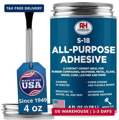 S-18 All-Purpose Adhesive, 4 oz. can - Multi-Purpose, Rubber, Metal, Leather, Fe