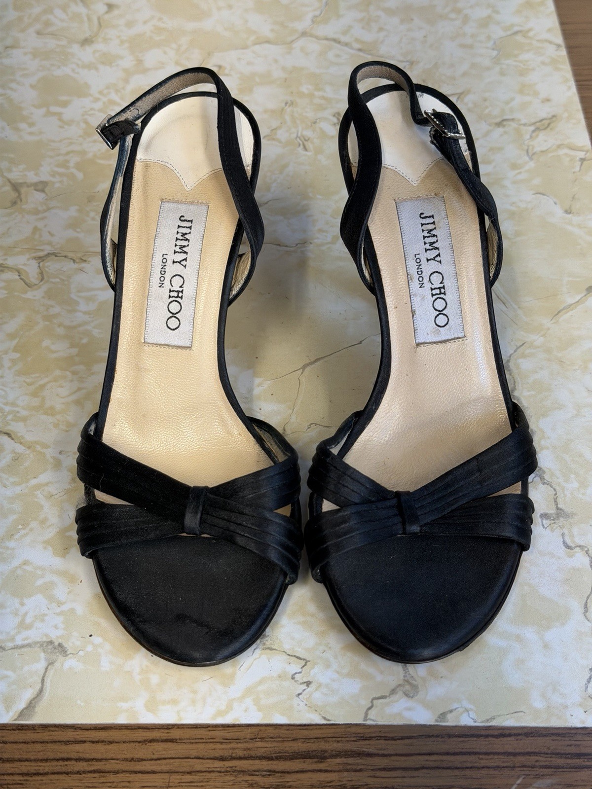 Jimmy Choo Women’s High Heel Shoes, Black Leather, Size 6.5 US (36.5 EU)