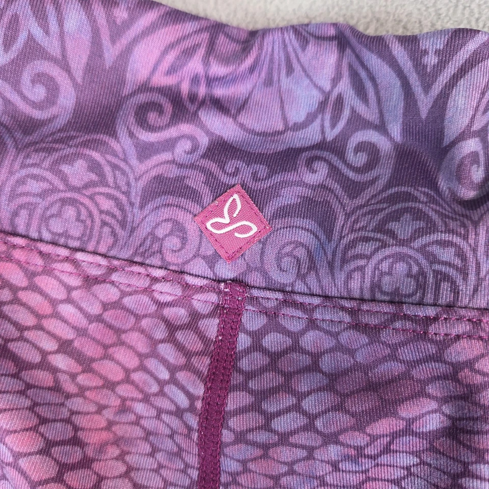 Pantalones prAna Mujer Púrpura Rosa Estampado Yoga Leggings Montados en EE. UU. WAROXA114 Foto 4 de 4