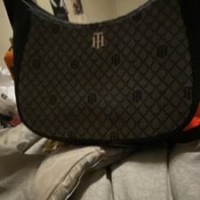 Tommy Hilfiger Black/Gray Monogram Crescent S...
