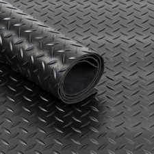 Black Rubber Matting Roll | Thick Heavy Duty Flooring Mat, Indoor & Outdoor