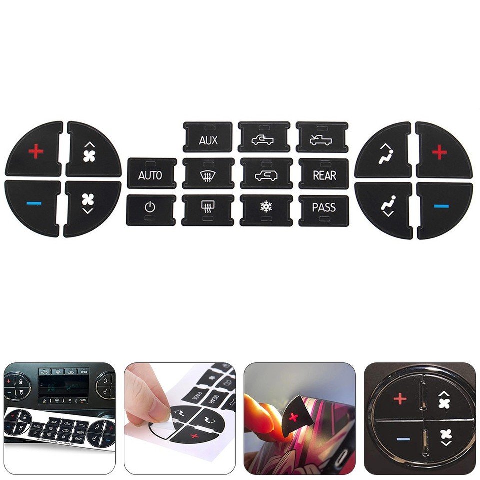 3 Sheets Car Decals Button Repair Sticker Modified Stickers AC Dash ...