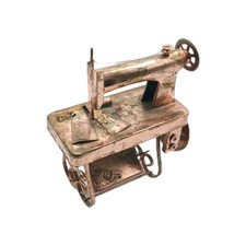 Sewing Sew Machine Music Box Vintage Brass Copper Wind-up Hong Kong