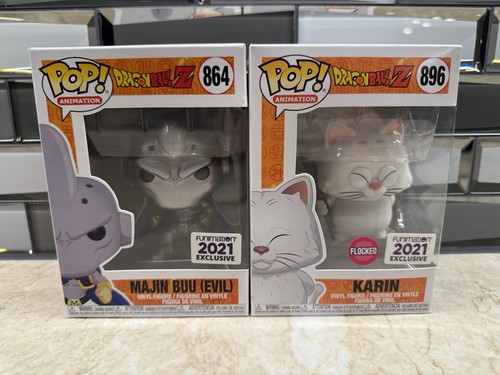Funko Pop! Dragon Ball Z Karin Flocked Evil Buu Metallic 2021 Funimation Bundle - Imagen 2 de 24