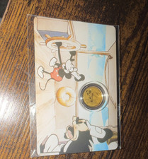 Disney Mickey Mouse .9999 Fine Gold Coin with Card in Display Display Card