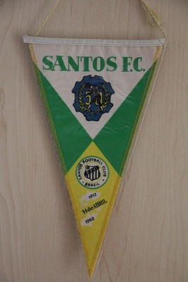 Fußball Wimpel Santos F.C. 50 Jahre 1912-1962 - 14deAbril Pele Brasil Brasilien