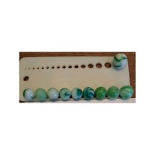 Vintage Green  White Swirl Glass Marbles Set Of 8 - UV Reactive Glow