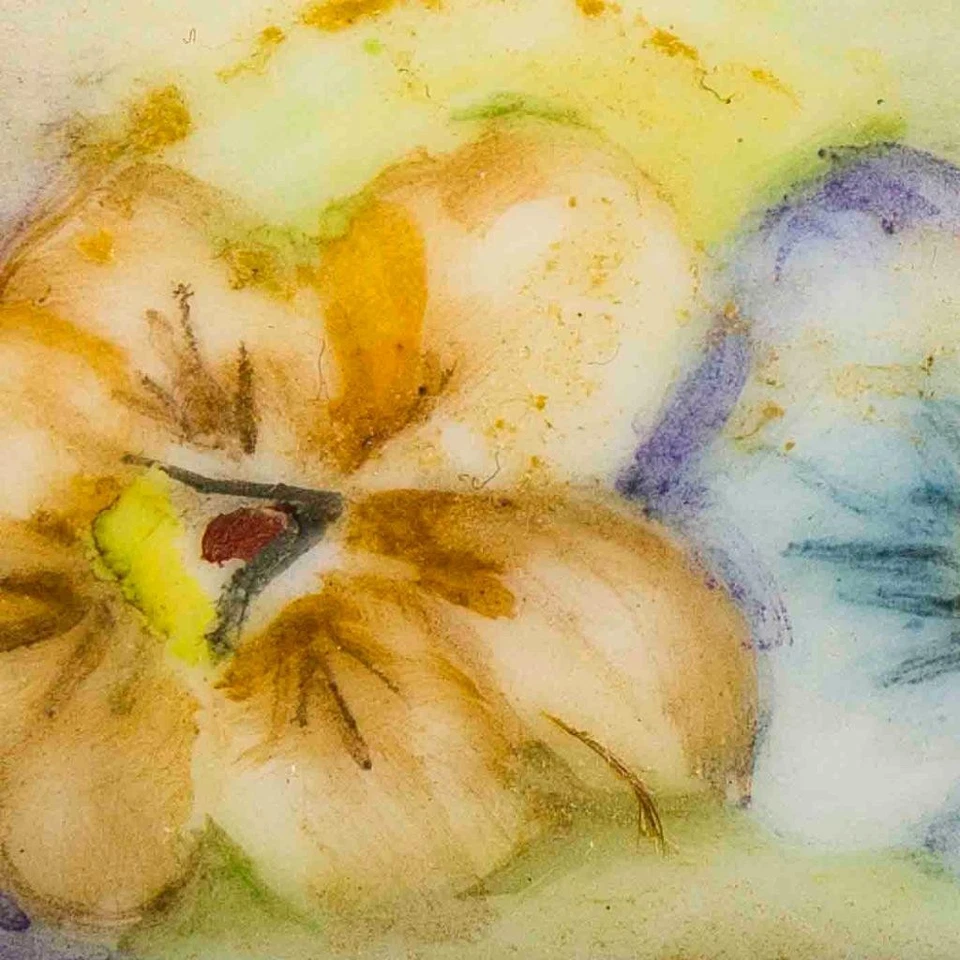 Brooch Porcelain Hand Painted Floral Design - Image 2 of 4