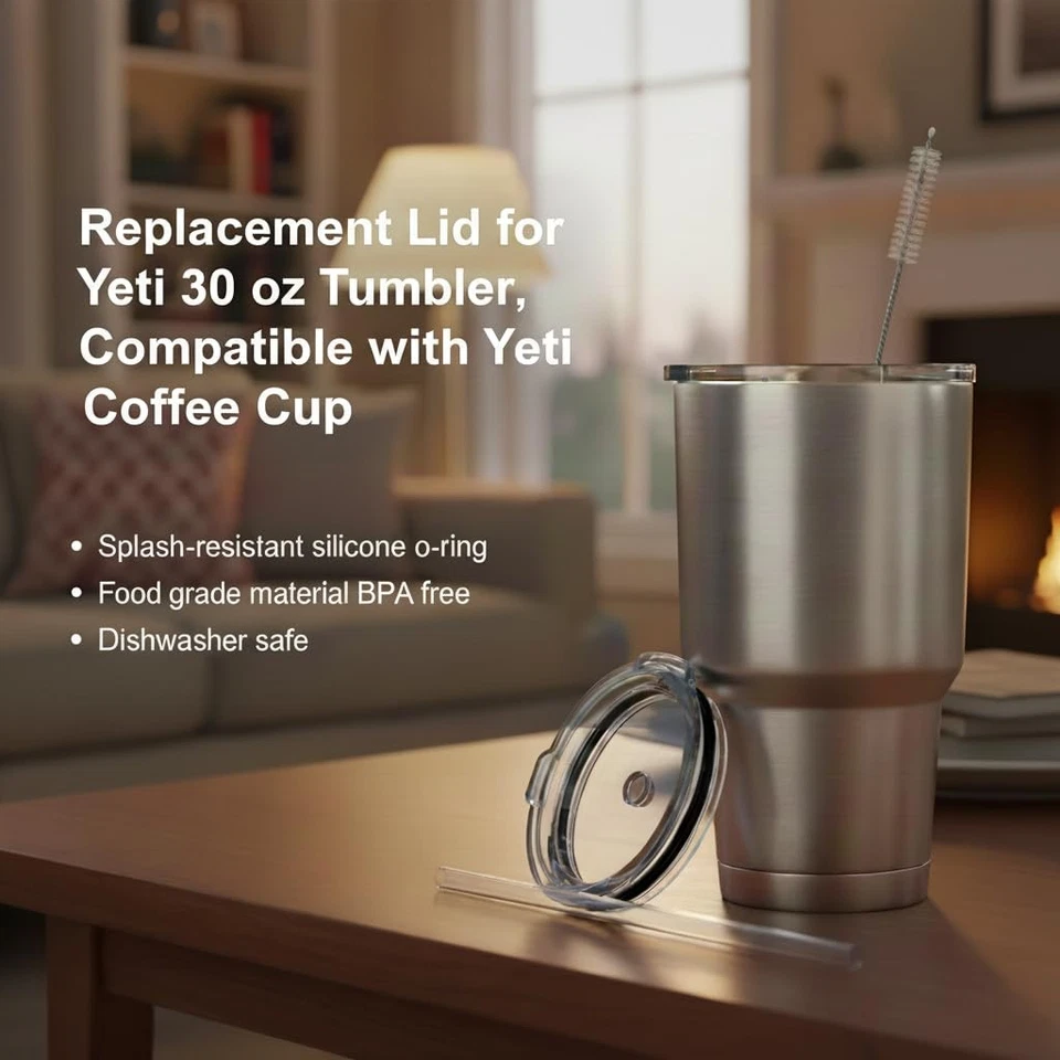 Tapa a prueba de derrames con pajita para 30 OZ Rambler, vaso, taza Ozark Trail y O Foto 2 de 4