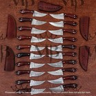 Lot of 20pc 6'' Damascus Steel Skinning/Hunting Knife Wood Handle W Sheath mb340 — photo 1
