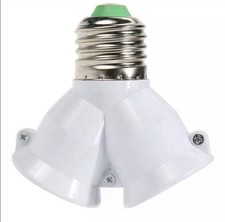 Lamp Light Socket 2 in 1 E27 Splitter Adapter Light Bulb Base Stand Holder 1xPcs