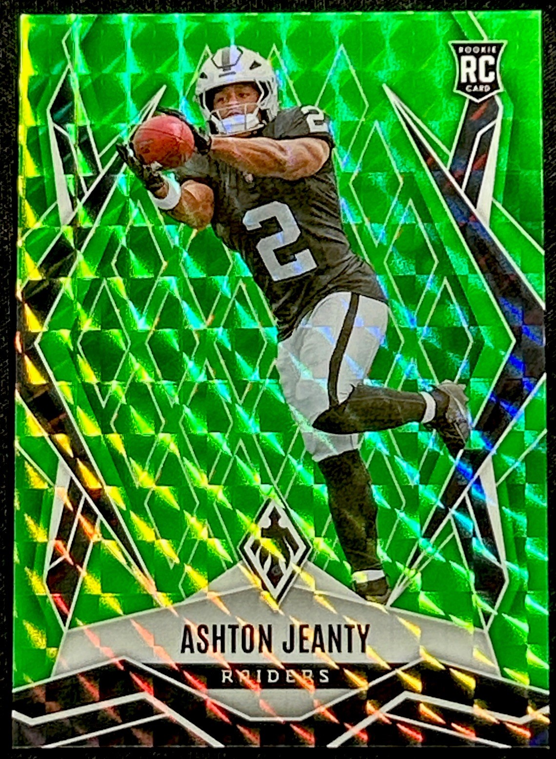 2025 Panini Phoenix Football - Ashton Jeanty #158 Lime Green Pyramids /285 (RC)
