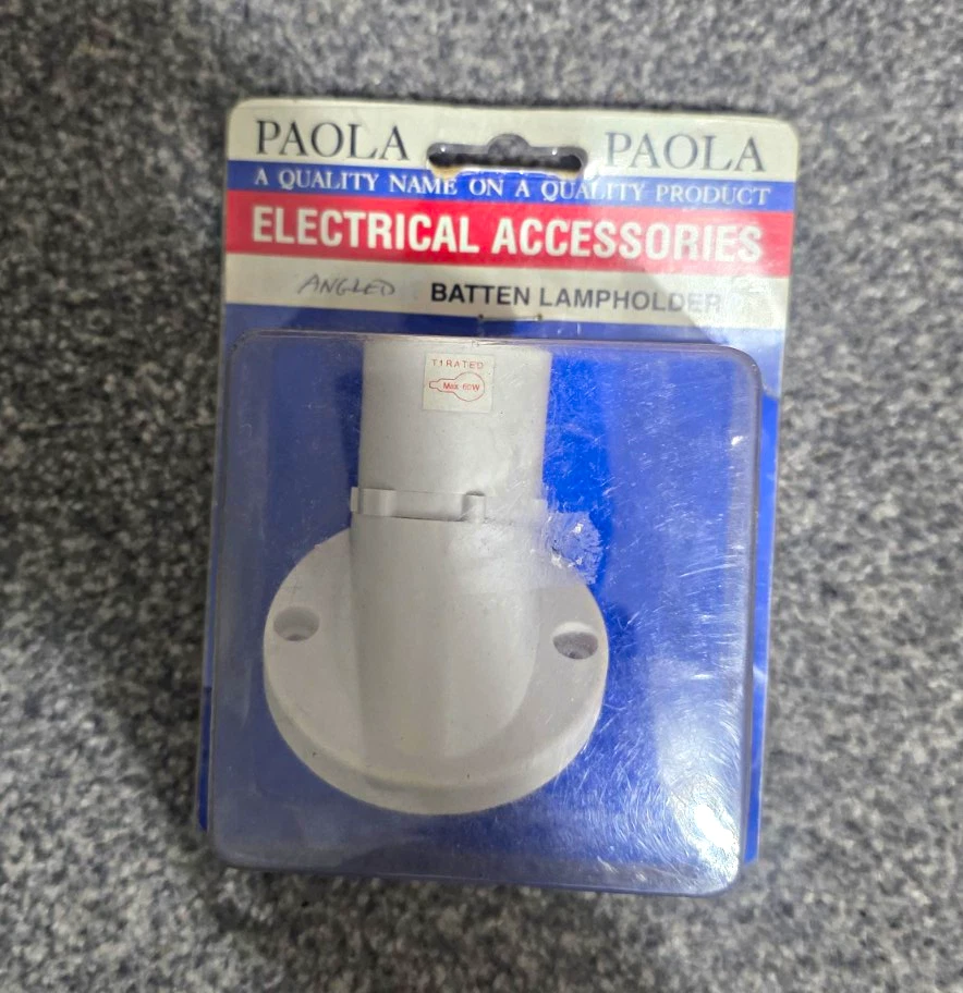Portalámparas Paola Blanco Angulado Clasificado T1 Max 60W Enchufe de Luz de Techo Nuevo