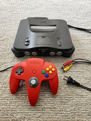 Nintendo 64 N64 Console Bundle W/ OEM Red Controller, Cables, Works! Ships TODAY
