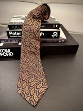 Burberry of London Men's 100 Silk Hand Sewn Paisley Tie Vintage RN28961