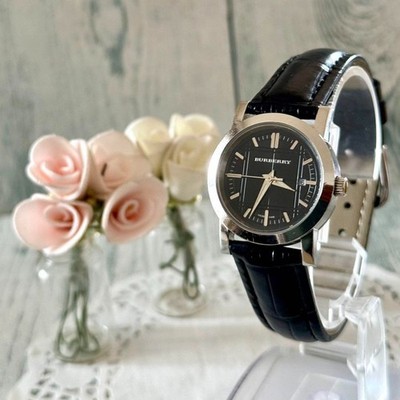 BURBERRY BU1365 Wristwatch Heritage Black Rare Used