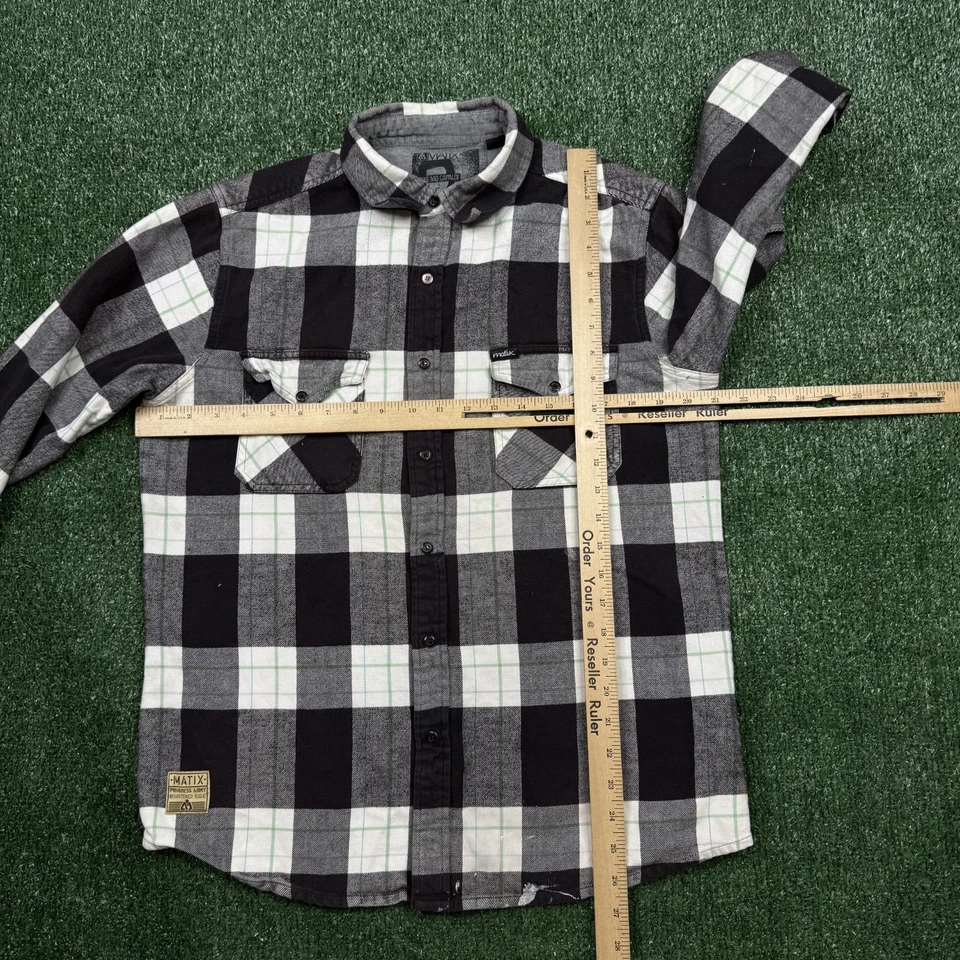 Matix Mike Mo Capaldi Flannle Shirt Size M Brown Button Up Long Sleeve Grunge - Image 3 of 4