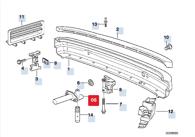 Amortiguador de parachoques trasero original BMW E36 BMW 51121977313 Foto 3 de 4