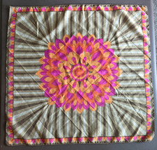 Vintage Hand Print Scarf Made in Japan 26" x 26"