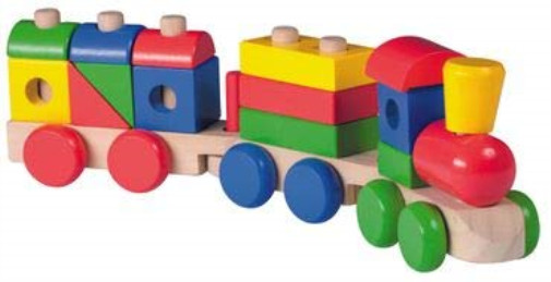 Jouéco Holzzug Steckspielzeug für Kleinkinder unterstützt das spielende Lernen v