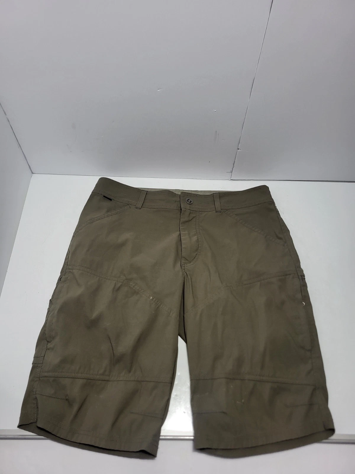 Kuhl Renegade Cargo Shorts Green Nylon Stretch Hiking Outdoor Trail 5121 Size 34