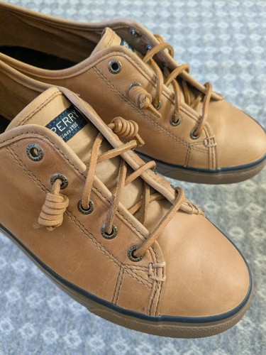 SPERRY Top-Sider Seacoast Tan Leather Deck Trainers Shoes Women's Size UK 7.5 - Imagen 5 de 23