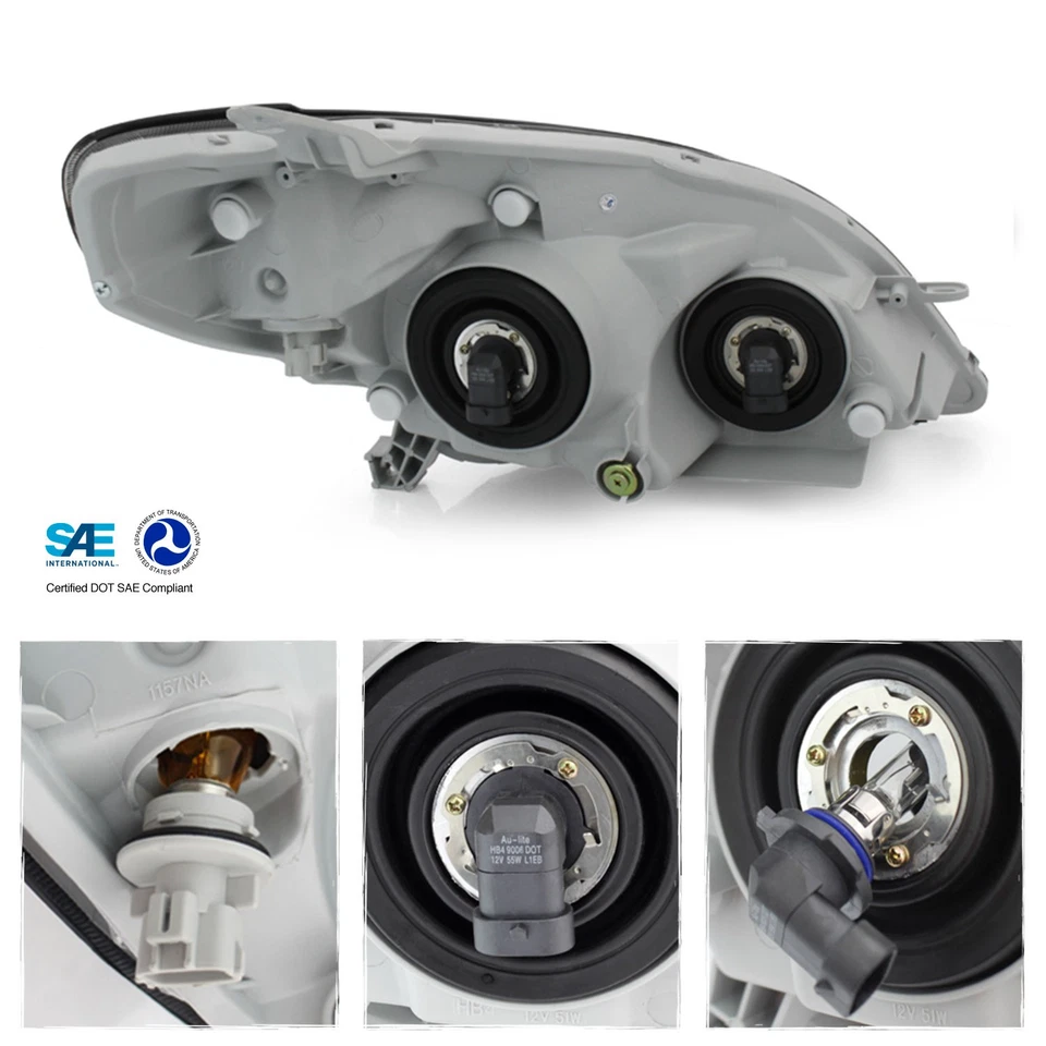 Par de faros de repuesto izquierda+derecha para Toyota Matrix Base XR XRS 2003-2008 Foto 3 de 4