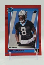 2021 Panini Donruss Jaycee Horn #329 Red Rated Rookie Carolina Panthers