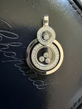 NIB 18K WG Chopard Happy Bubble Pendant Retai...