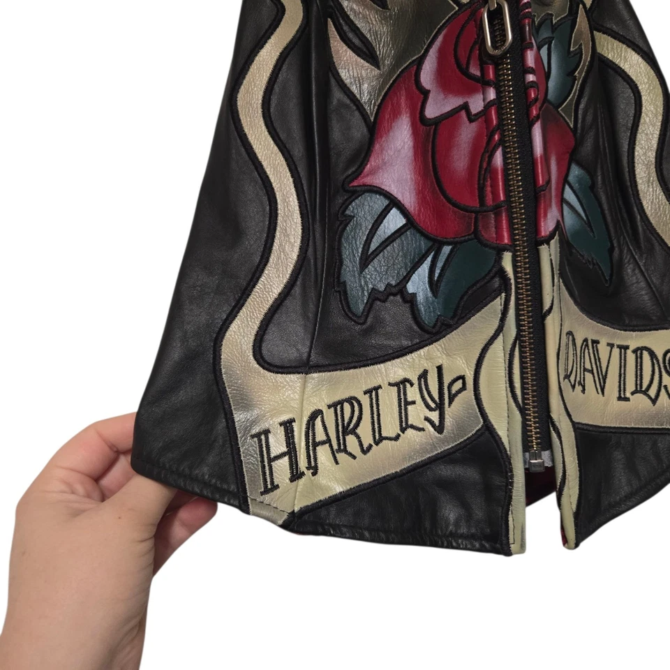 Chaleco halter rosa de cuero para mujer Harley Davidson de colección desviación mediano 2004 Y2K Foto 2 de 4