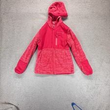 Free Country Little Girls Space-Dye Fleece Full Zip Hoodie Jacket Red Size L