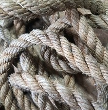 Reclaimed Old Natural Vintage Hessian Rope - Per Meter - 14mm Garage Nautical #A