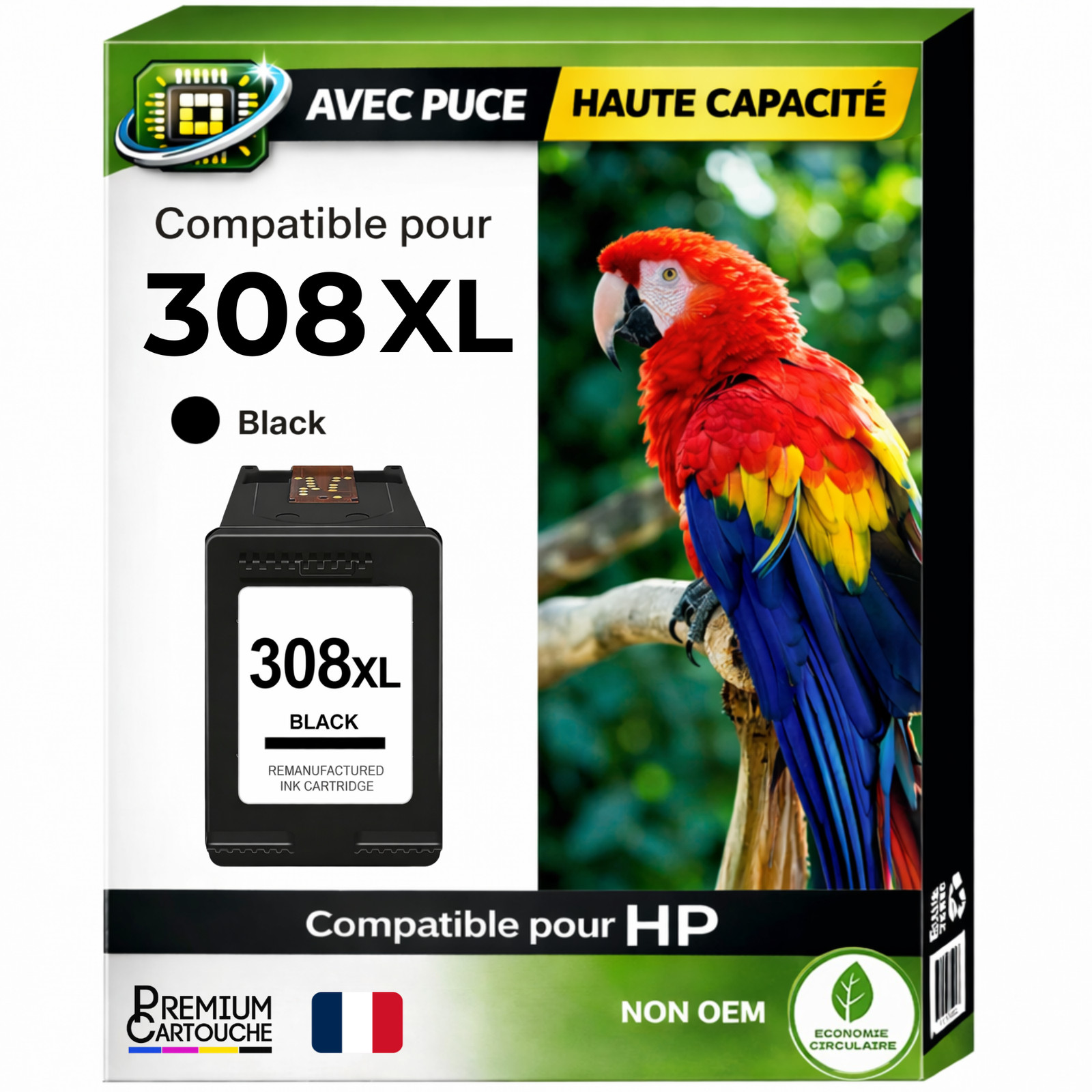 Cartouche HP 308XL Noir pour remplacer votre encre épuisée sans vous ruiner