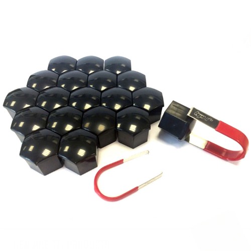 Set universale copri bulloni dadi cerchi in lega 20 x 19 mm TPi NERO - Foto 2 di 2