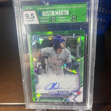 2021 BOWMAN SAPPHIRE ED CHROME PROSPECTS Green/50 Auto AUSTIN MARTIN HGA9.5 Auto