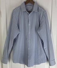 Mizzen Main XL Mens Leeward Collection Blue Check Dress Shirt  American Made  