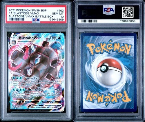 2021 POKEMON SWSH BLACK STAR PROMO #103 FULL ART/BLASTOISE VMAX PSA 10