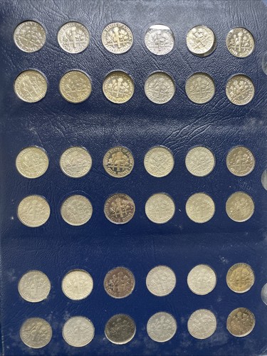 1946-1986 Roosevelt Dime 108 Coin Circ- BU & Proofs Set 10c In Whitman Album - Picture 6 of 21