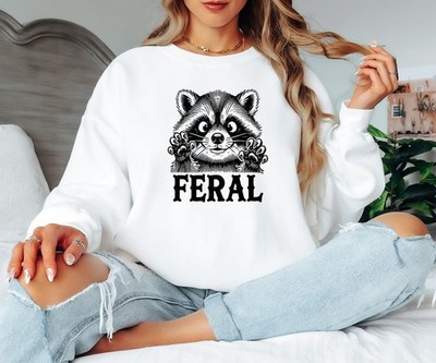 Feral Raccoon Damen Sweatshirt Trash Panda Wildlife Geschenk für sie