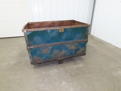 Vintage Sutliff Tobacco Rolling Cart Factory Bin Steampunk Basket Storage Blue