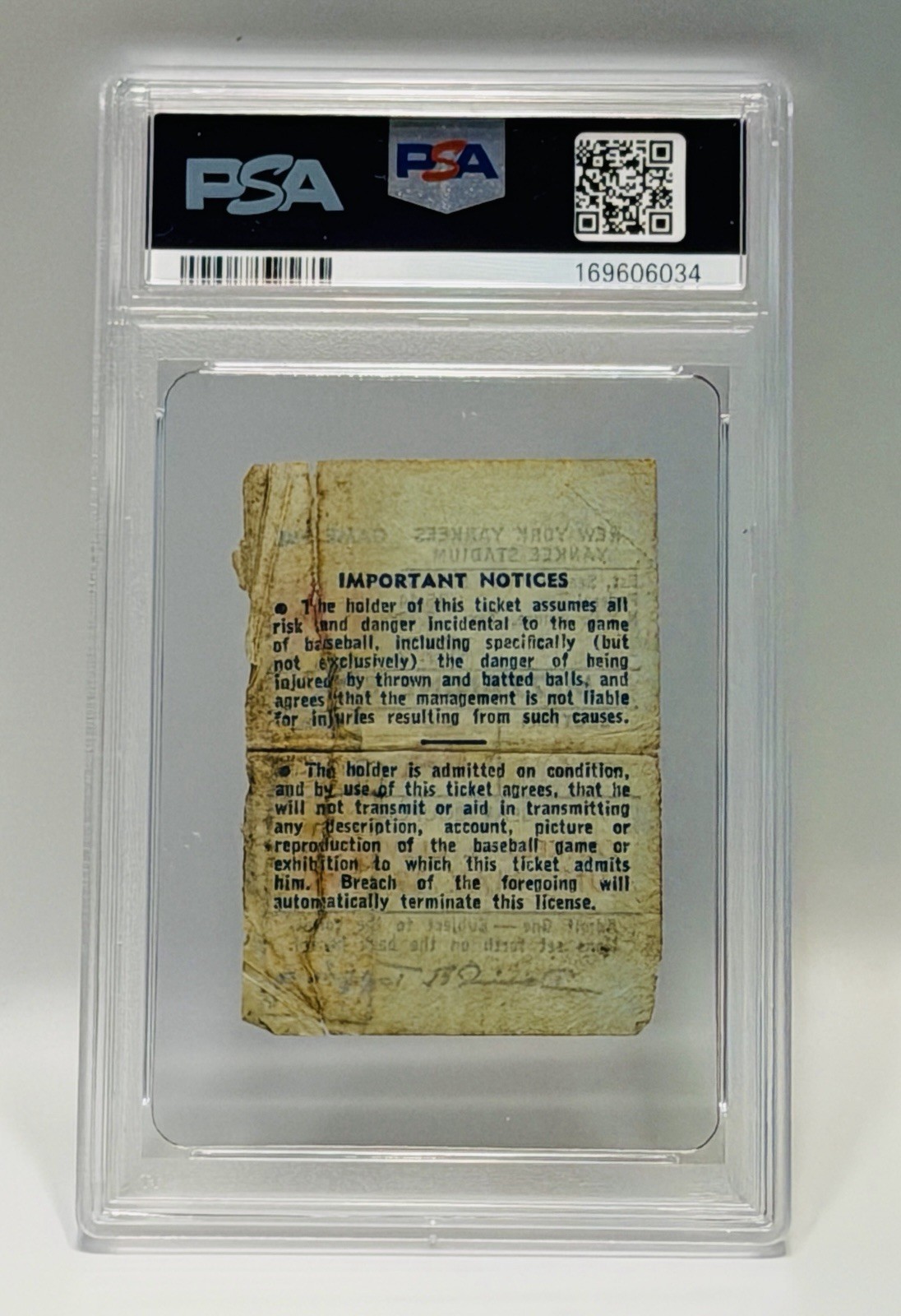 Mickey Mantle *PSA Authentic* 1957 Ticket Stub May 19 Homerun #180 Yankees MLB view 3