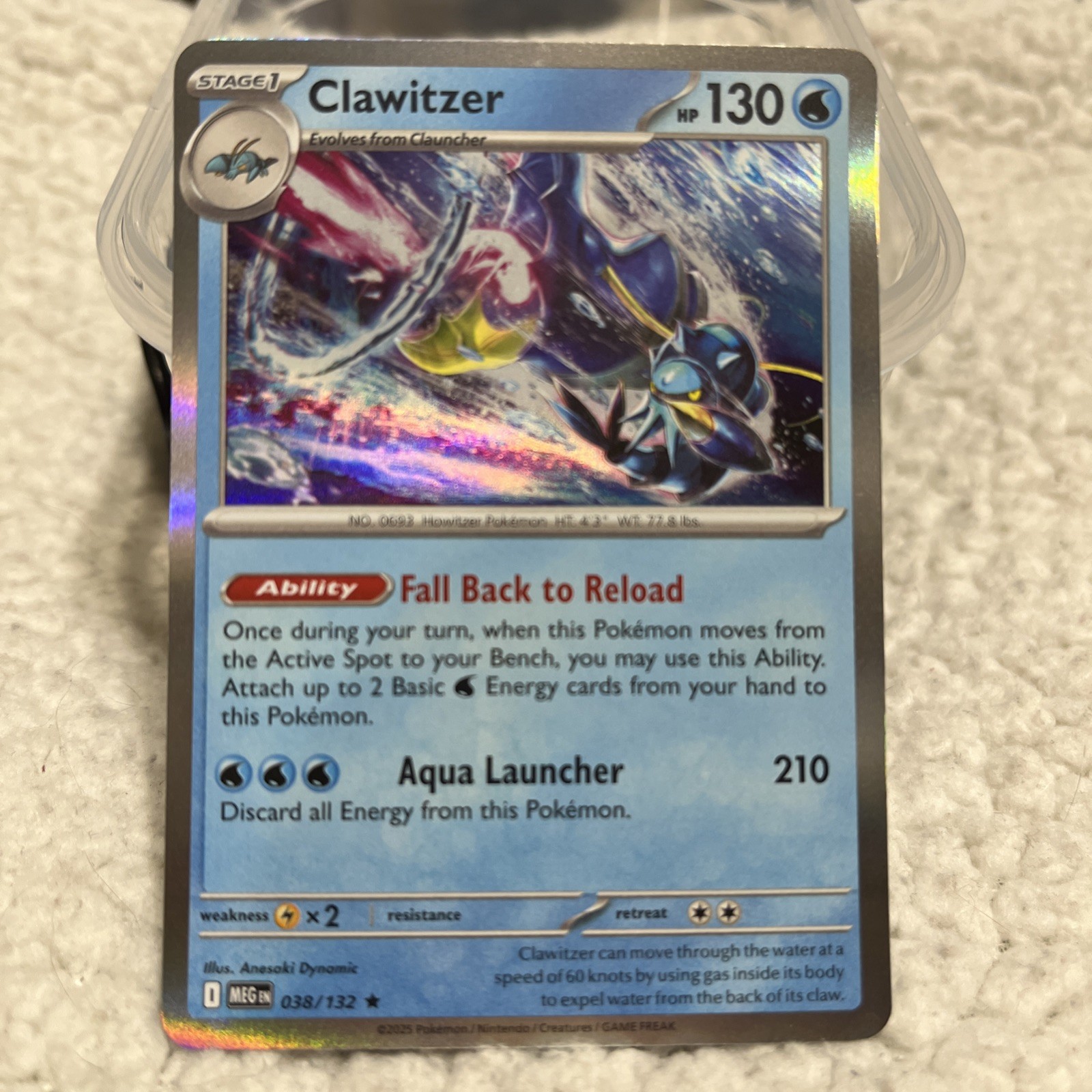 Clawitzer 038/132 Holo Pokemon Card 