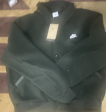 Nike Green Varsity Jacket Mens L Logo Snap Cl...
