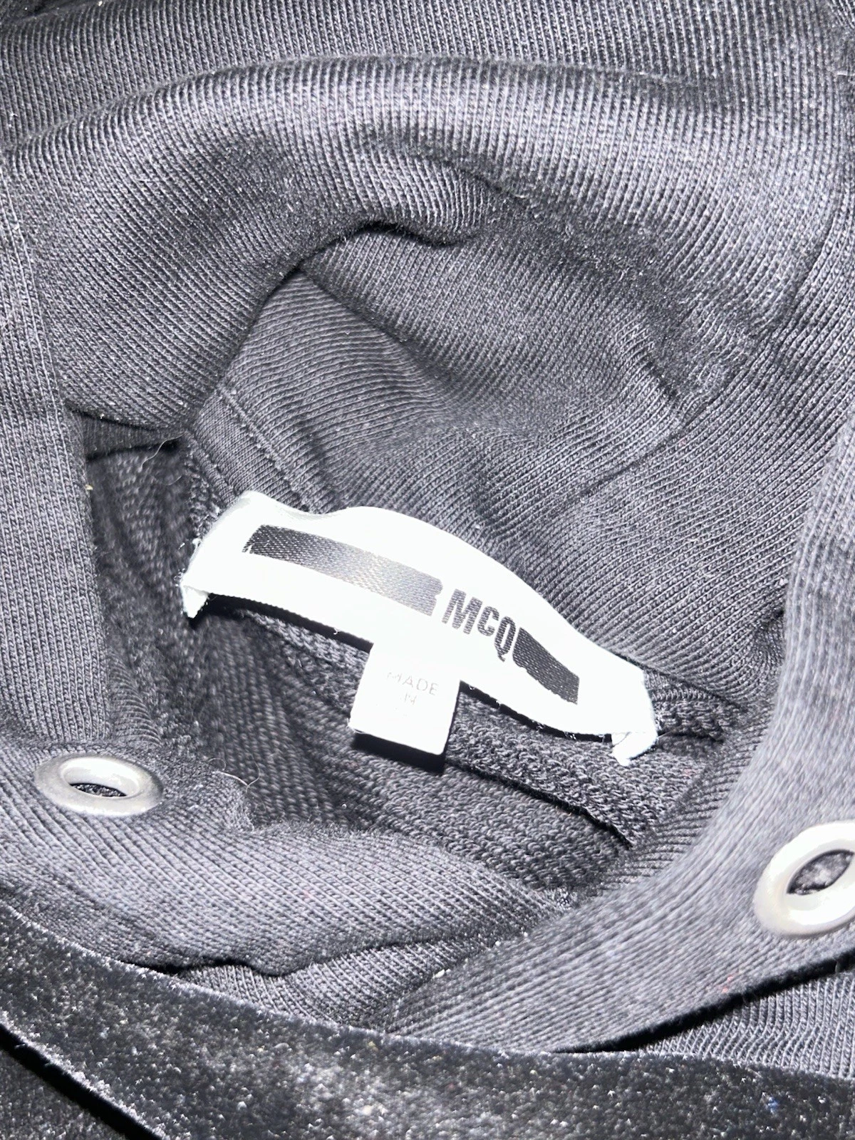 Felpa con cappuccio MCQ ALEXANDER MCQUEEN MAD CHESTER FLOCCATO LOGO MONSTER NERO GIALLO XL