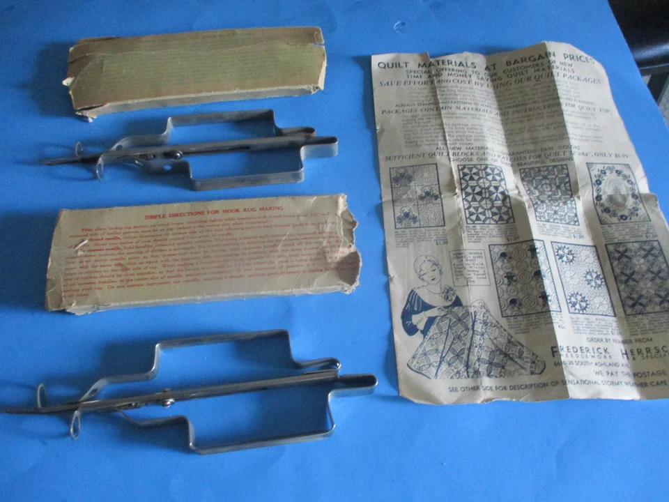 NO. 3 SO. E.Z. & NO. 8 VELVA-YARN AUTOMATIC HOOK RUG NEEDLE VINTAGE WITH BOXES - Image 3 of 3