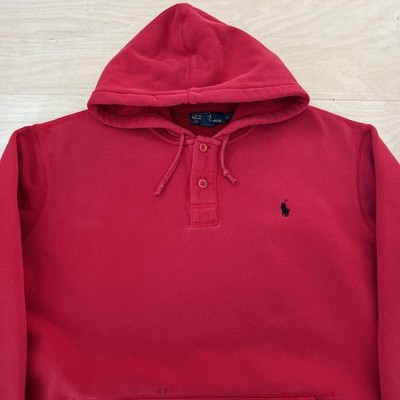 希少90s Polo by Ralph Lauren sweat hoodie Vintage Polo Ralph Lauren Hoodie XL Red 90s New York Streetwear