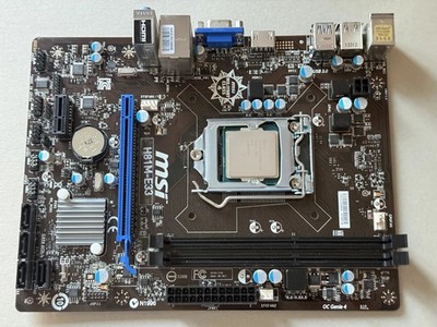 MSI H81M-E33 Mainboard + Intel Celeron G1820 CPU & I/O Plate *getestet*